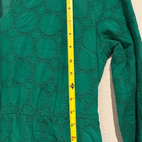 J. Crew Long Sleeve Green Dress - Picture 5 of 9